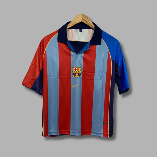 Fc Barcelona 2001-02 Home kit Back-Plain Five sleeve P521 - Jersey Kada