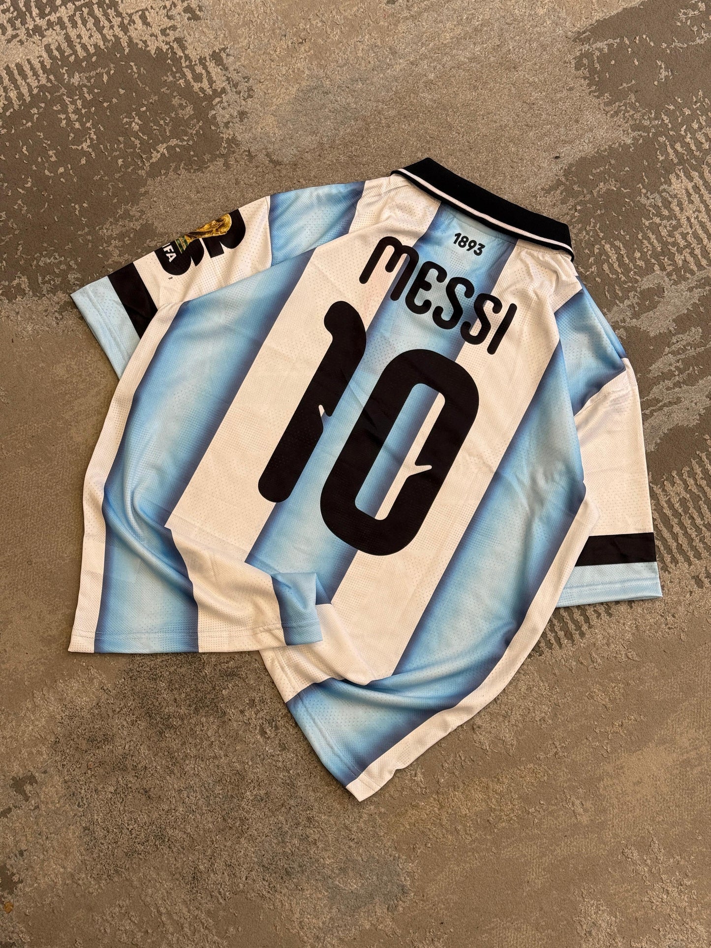 Argentina 2026 WorldCup Messi Premium Quality Imported Five Sleeve Collar Sublimation P1987 | Jersey Kada