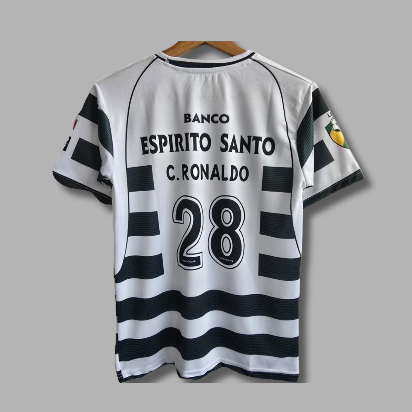 Sporting 2001-03 Home kit Ronaldo Embroidery Half sleeve - P489 - Jersey Kada