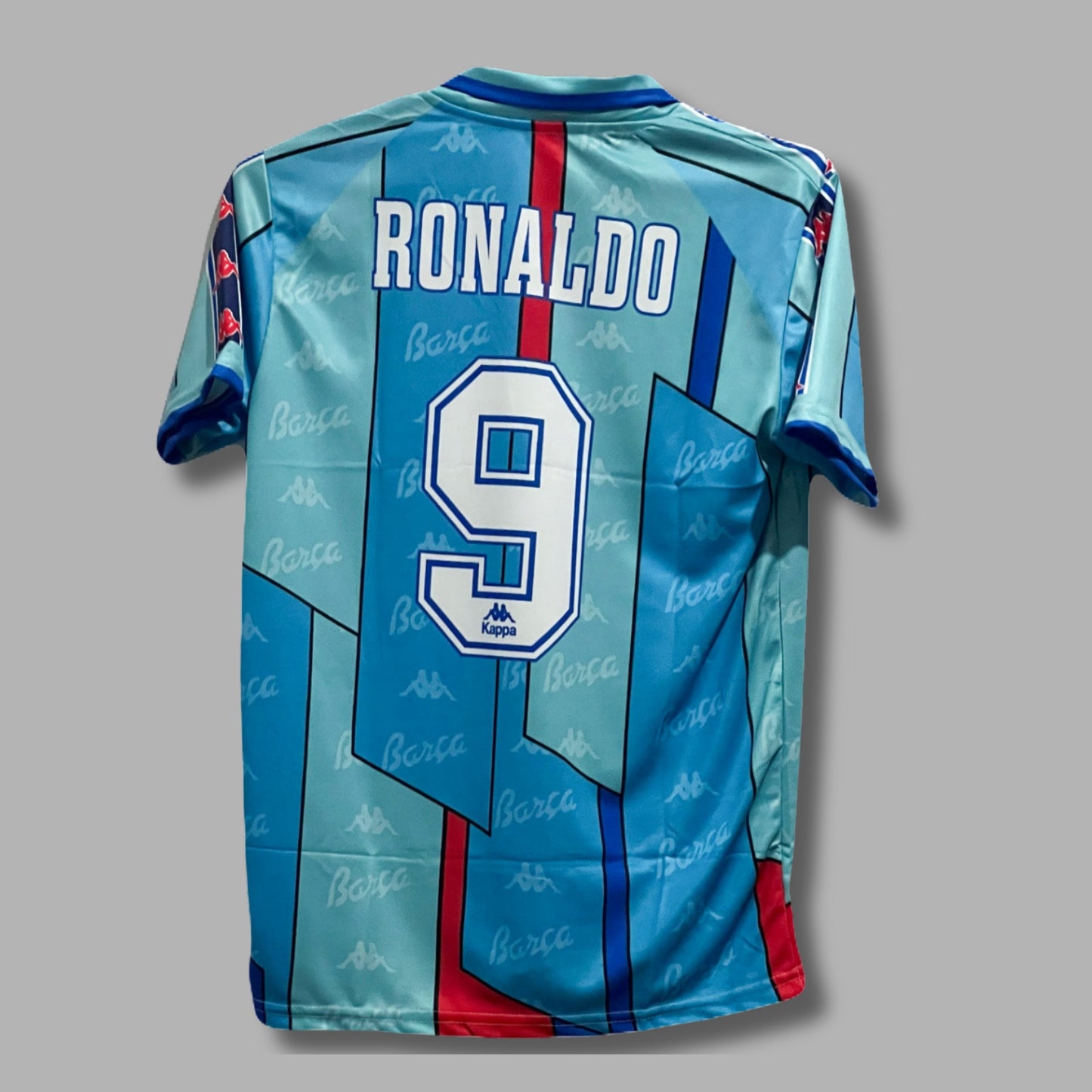 Barcelona 1996/97 Ronaldo away kit half sleeve collar Sublimation - P172 - Jersey Kada
