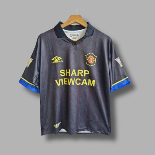 Man united 1993-94 Away Beckham Five Sleeve collar Sublimation -P499 | Jersey Kada