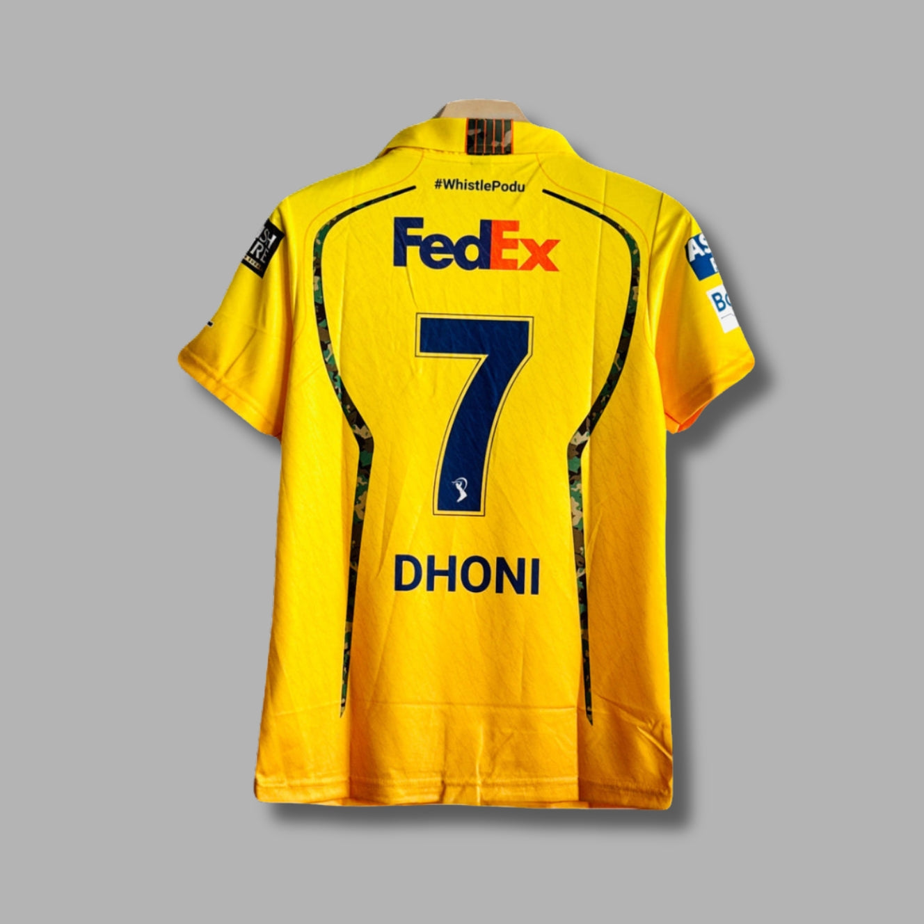 Chennai super kings 2026 IPL Dhoni Half Sleeve Collar Premium Embroidery | Jersey Kada