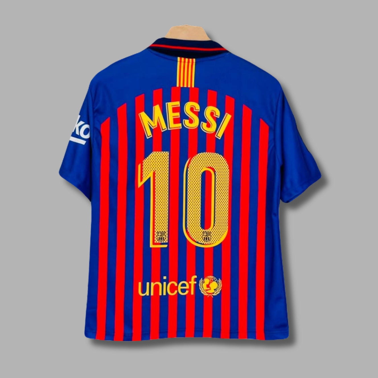 Barcelona 2018/19 Messi Five Sleeve Collar Sublimation - P2125 | Jersey Kada