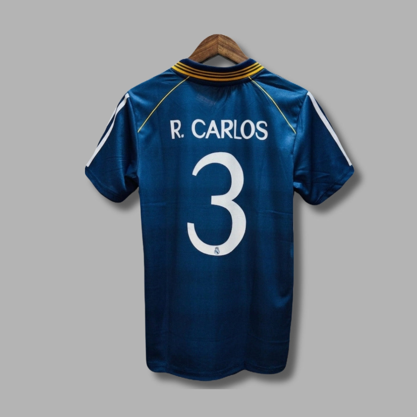 Real Madrid 1998-99 Away Roberto Carlos Half Sleeve collar Sublimation P1690 | Jersey Kada