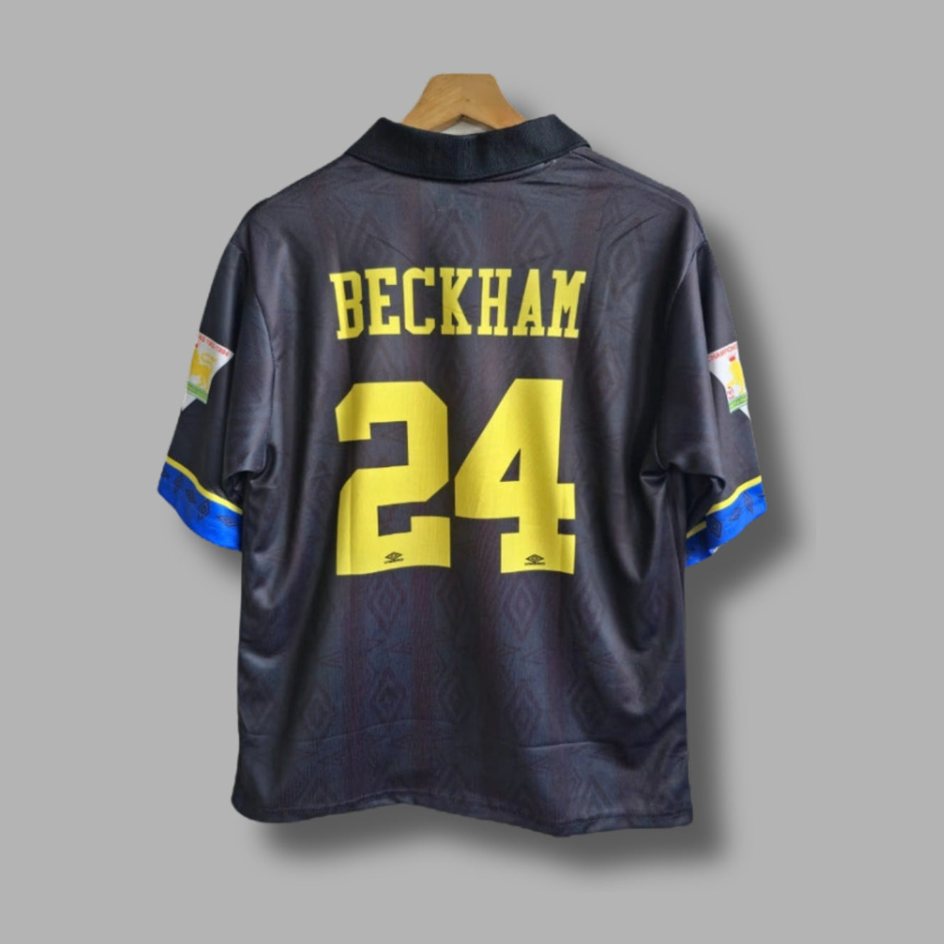 Man united 1993-94 Away Beckham Five Sleeve collar Sublimation -P499 | Jersey Kada