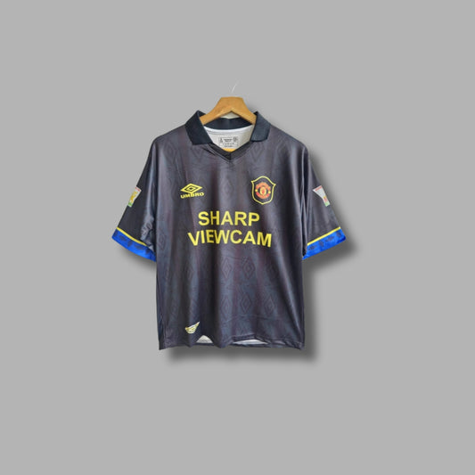 Man united 1993-94 Away kit Beckham Five Sleeve collar Sublimation - P499 -Jersey Kada
