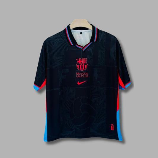 Barcelona x Travis Scott Cactus Jack Black Away Edition Five Sleeve Collar Sublimation P1754 | Jersey Kada