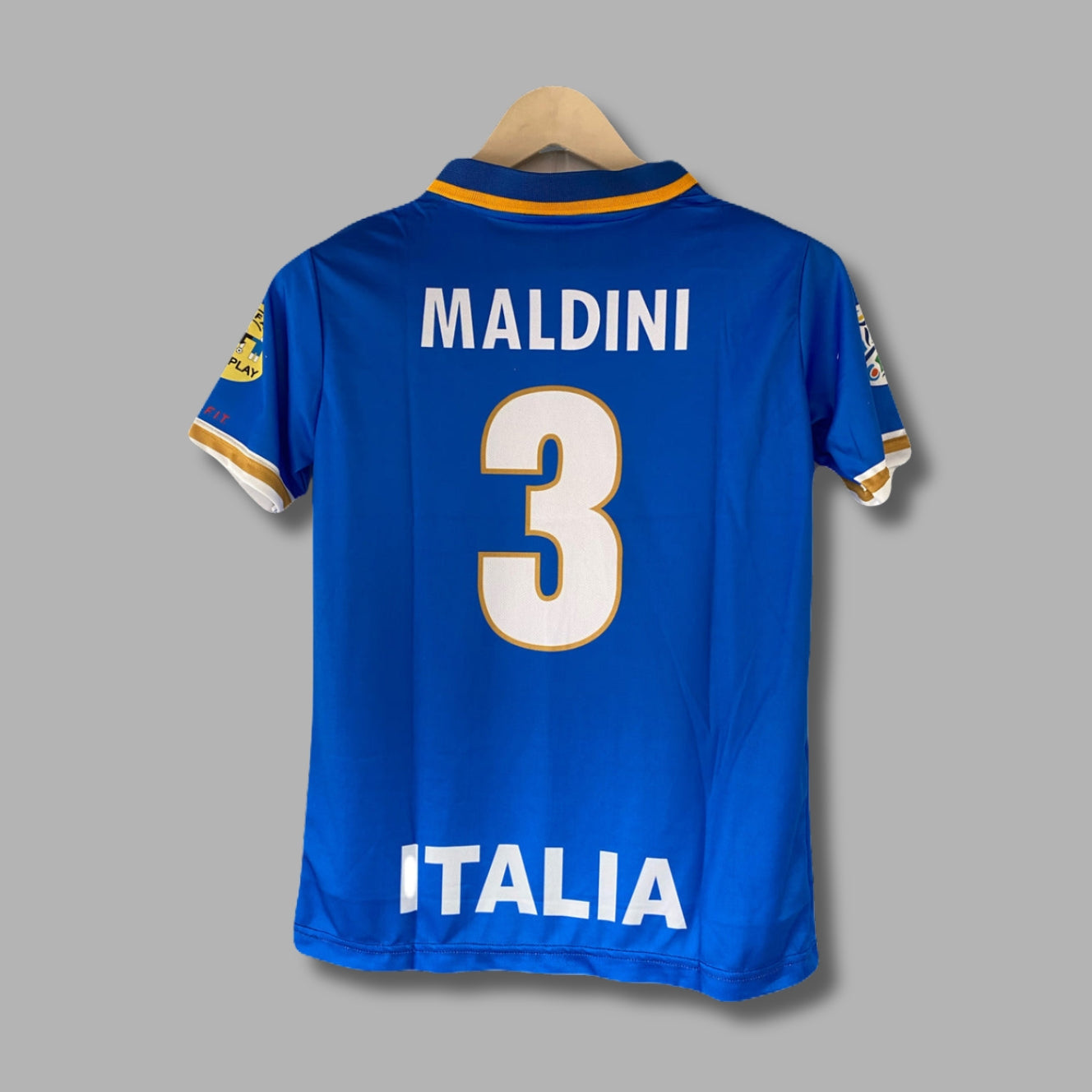 Italy 1996 Home Maldini Half Sleeve Collar Embroidery P2074 | Jersey Kada
