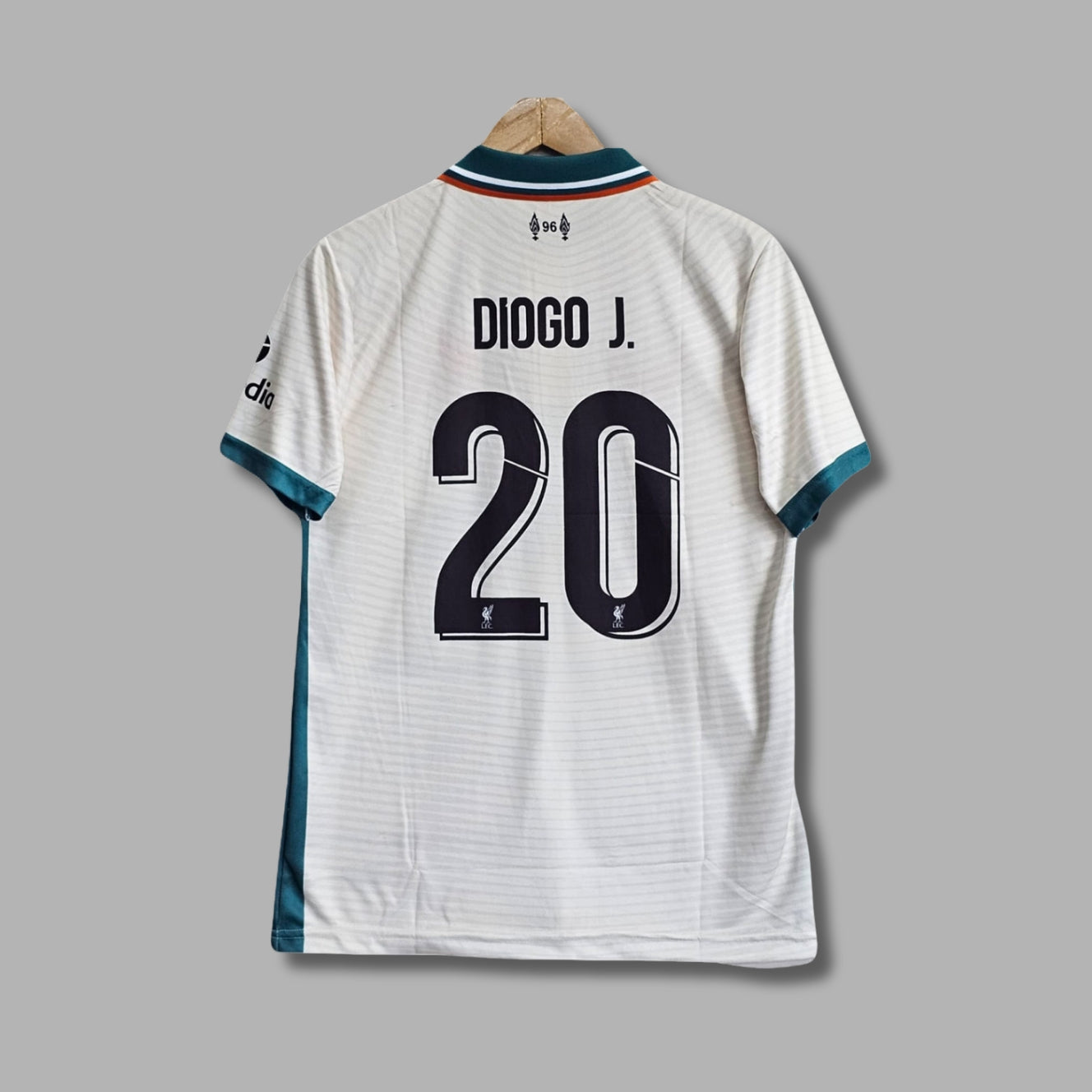 Liverpool 2021-22 Away Diego Jota Half Sleeve Collar Embroidery | Jersey Kada