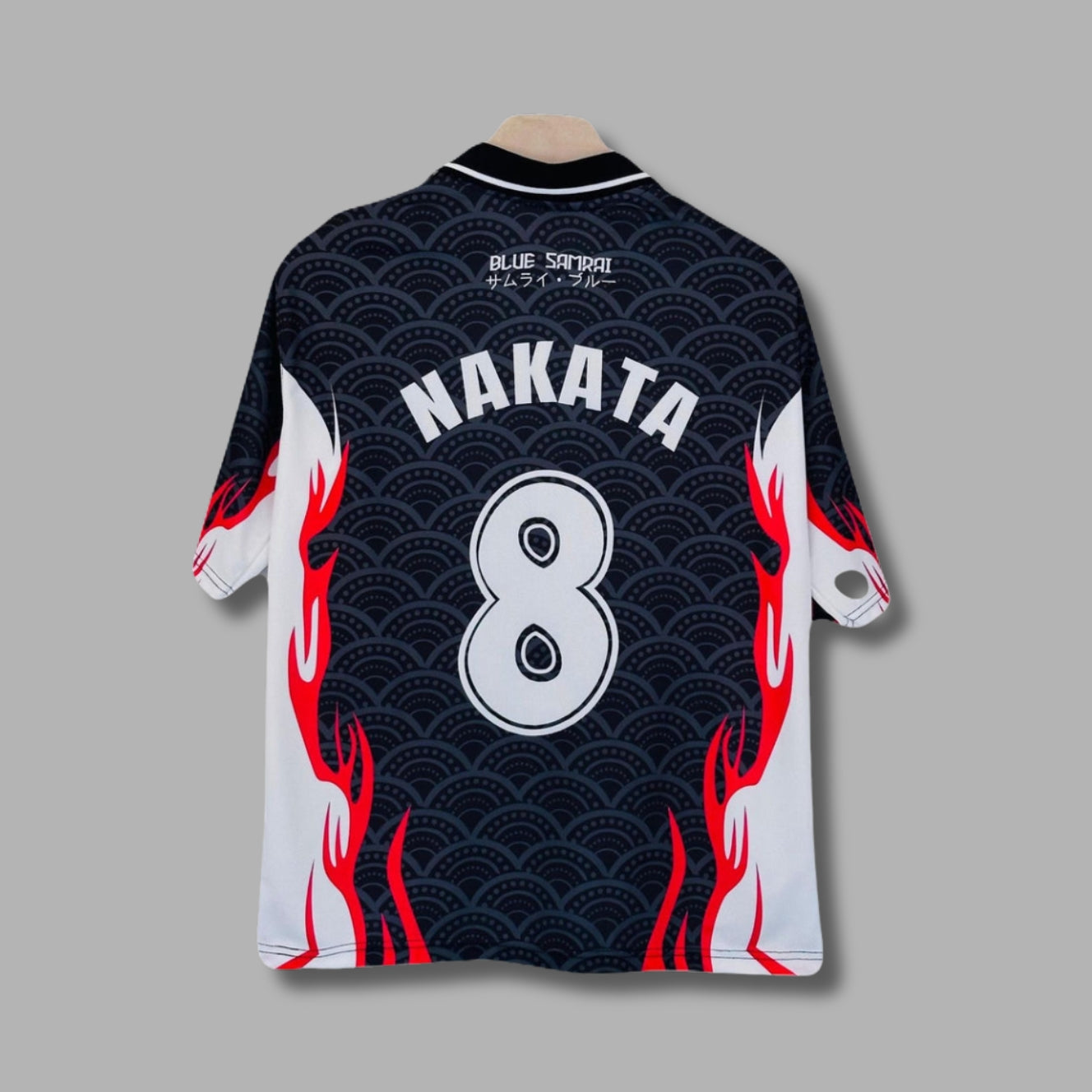 Japan Black Samurai Nakata Five Sleeve Collar Sublimation - P1322 | Jersey Kada