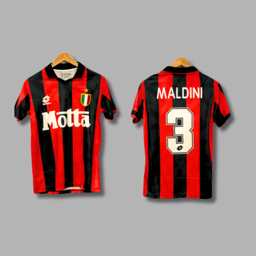 Ac Milan 1993 Home kit Maldini Half sleeve - P202 - Jersey Kada
