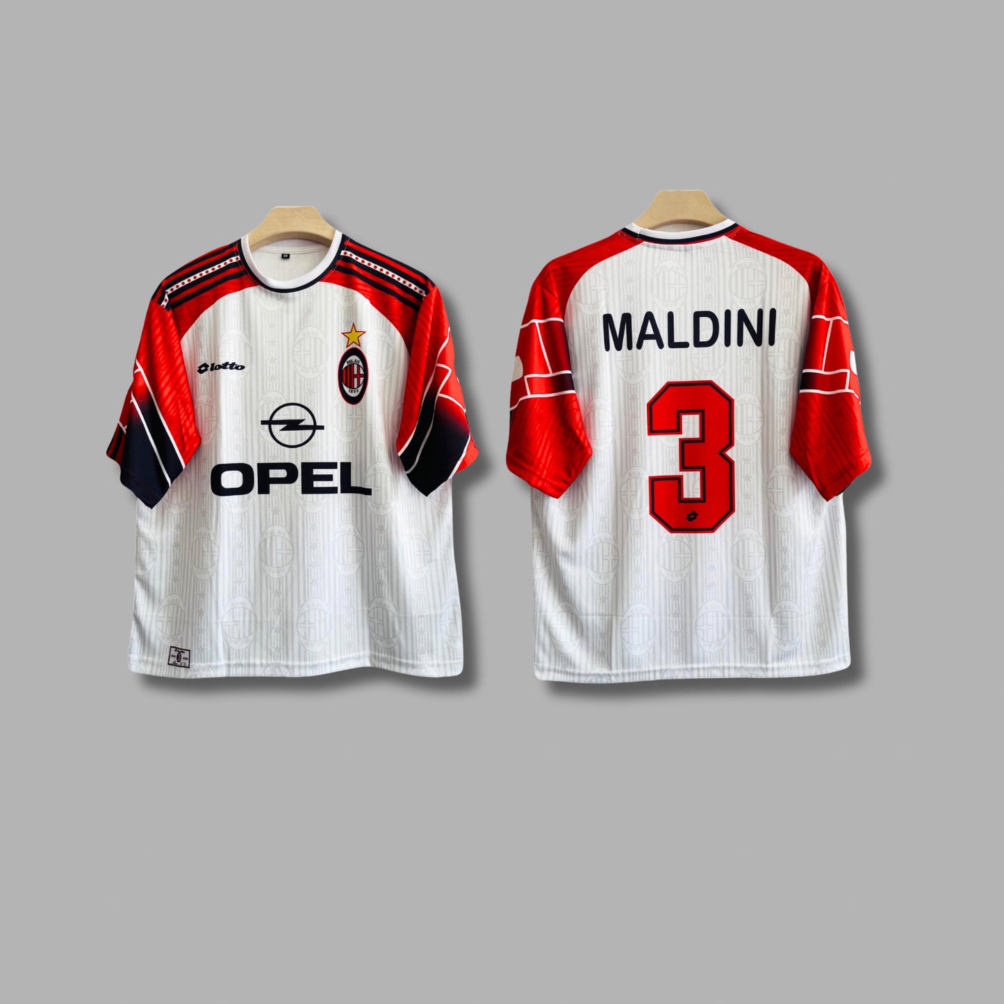 Ac milan 1997/98 Maldini away kit five sleeve Sublimation -P195  |Jersey Kada