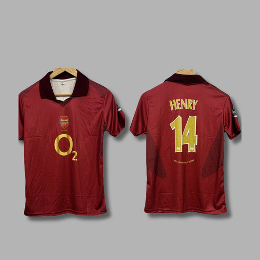 Arsenal Fc 2005-06 away kit Henry Half sleeve collar Sublimation - P845 - Jersey Kada
