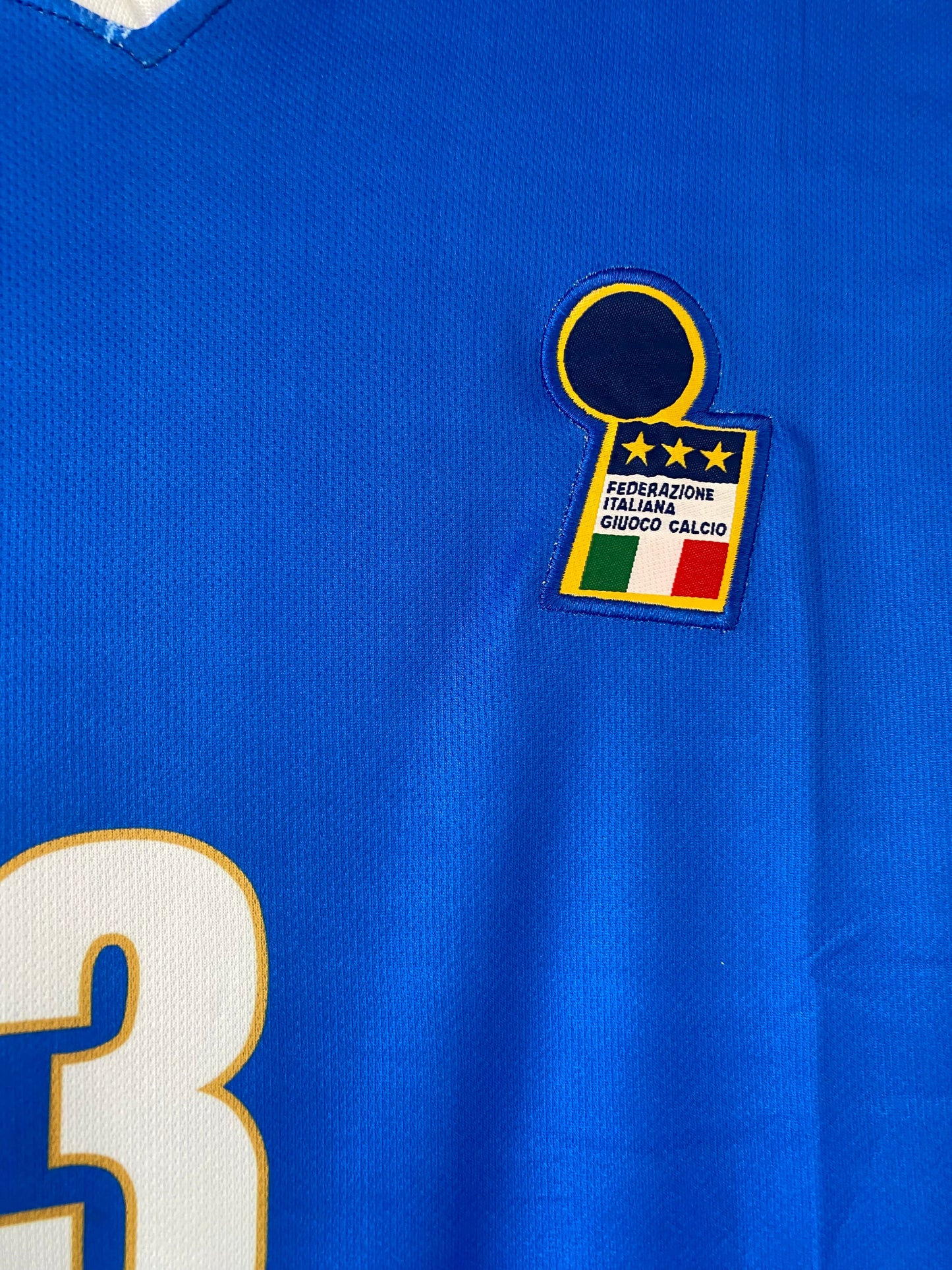 Italy 1996 Home Maldini Half Sleeve Collar Embroidery  P2074 | Jersey Kada