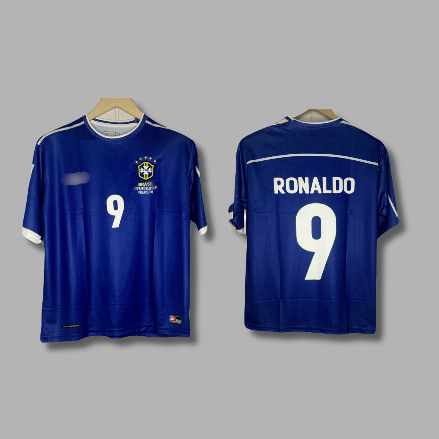 Brazil 2002 Worldcup Away Kit Ronaldo Five Sleeve P1226- Jersey Kada