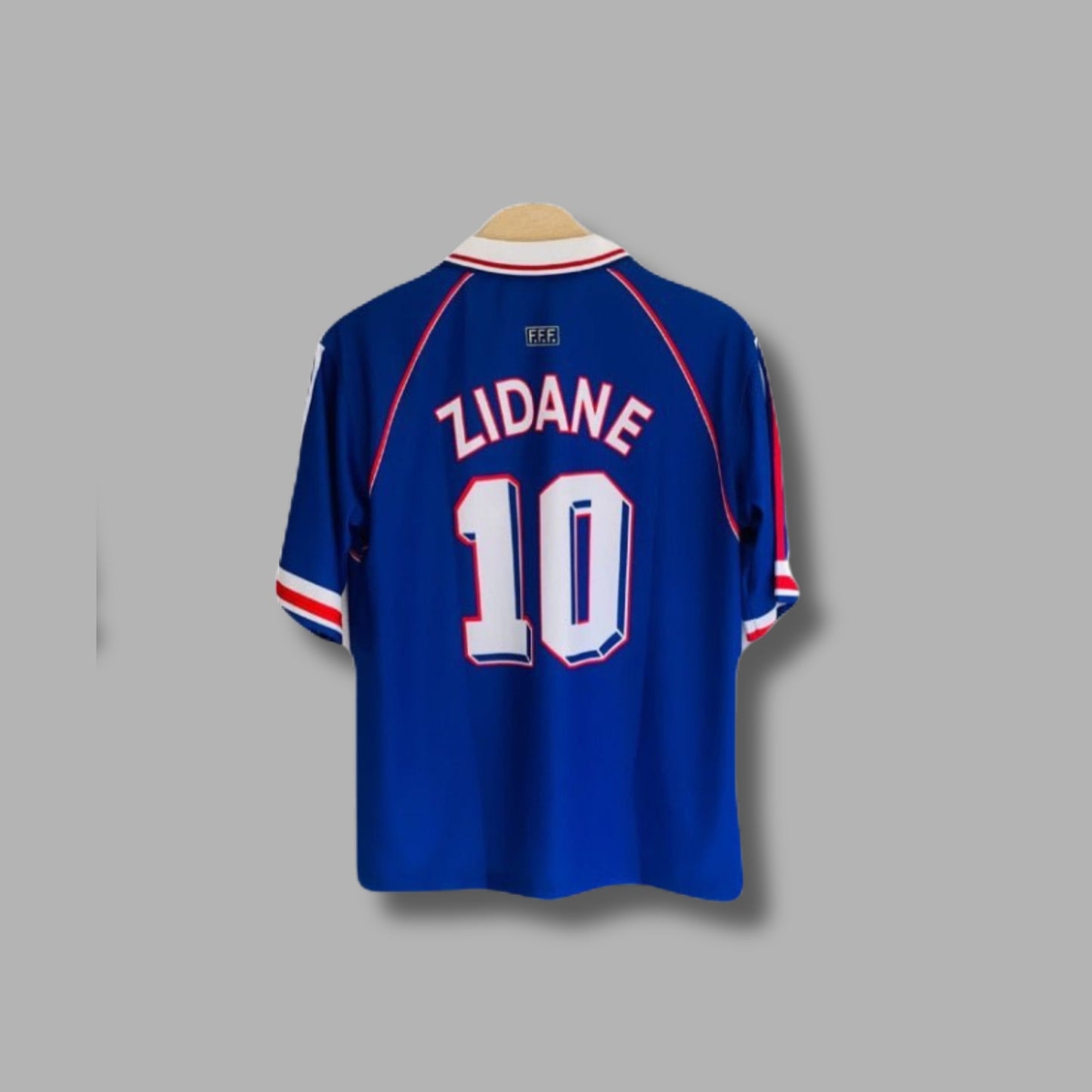France 1998  Zidane halfsleeve sublimation v neck collar retro P234 -  Jersey Kada