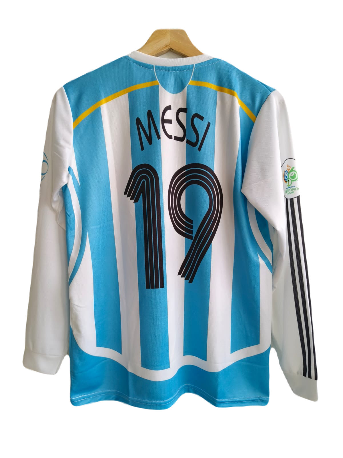 Messi argentina 2006 home jersey full sleeve embroidery - P773 ms retro store