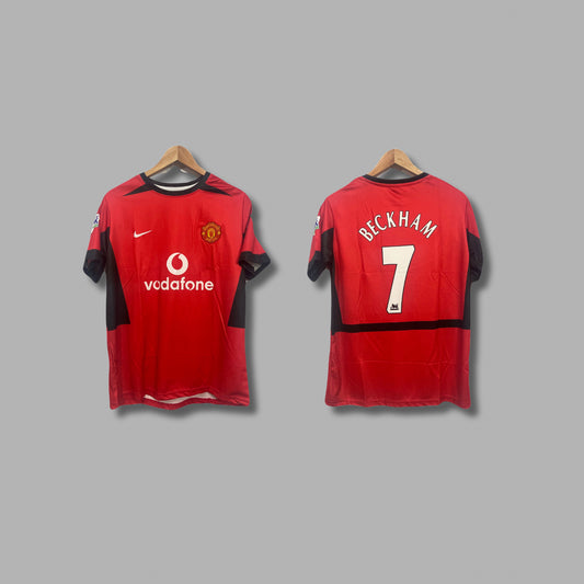 Manchester United 2002-03 Home kit Beckham half sleeve Embroidery - P424 - Jersey Kada
