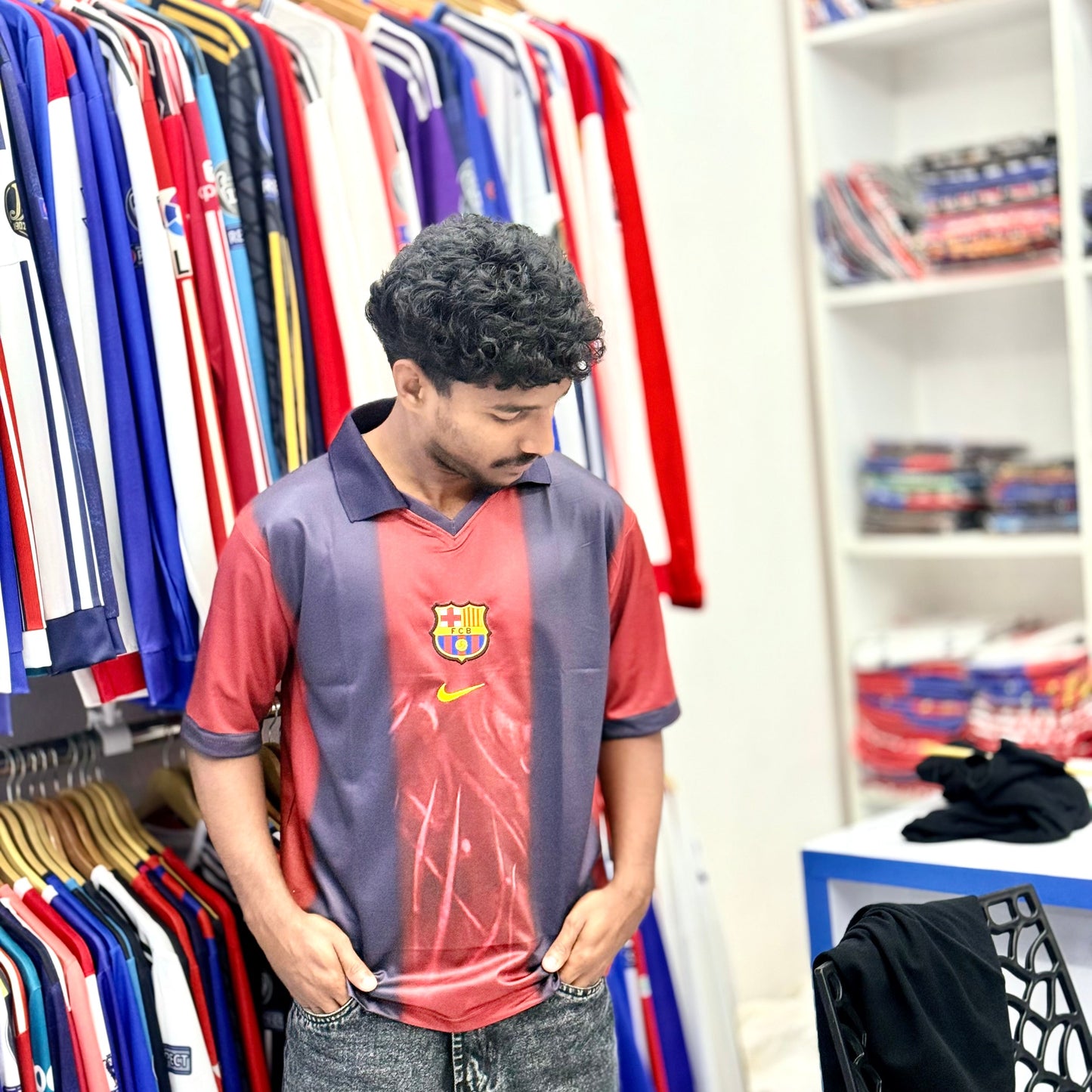 Fc Barcelona Travis cott Embroidery Fivesleeve - P901 -Jersey Kada