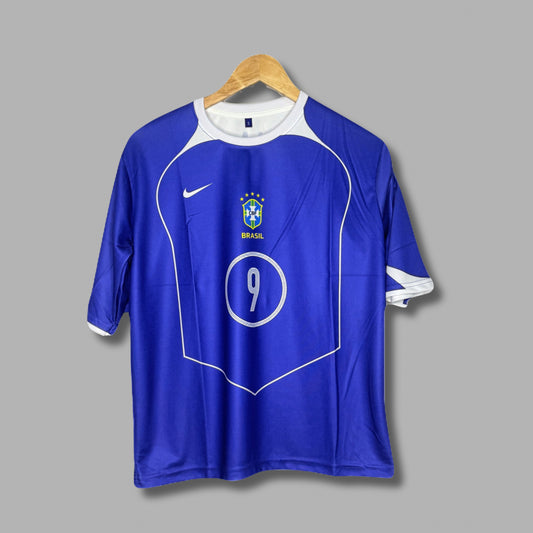 Brazil 2004 Away Kit Ronaldo 9 Five Sleeve - P836 - Jersey Kada