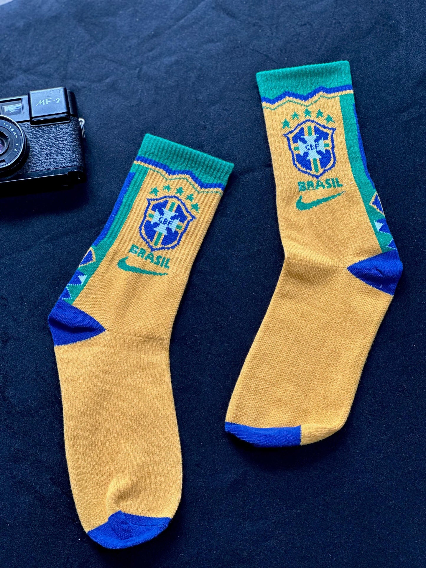 Brazil Yellow and Green Socks | Jersey Kada