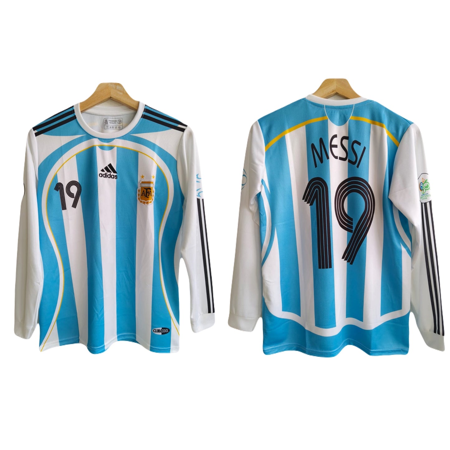Messi argentina 2006 home jersey full sleeve embroidery - P773 ms retro store