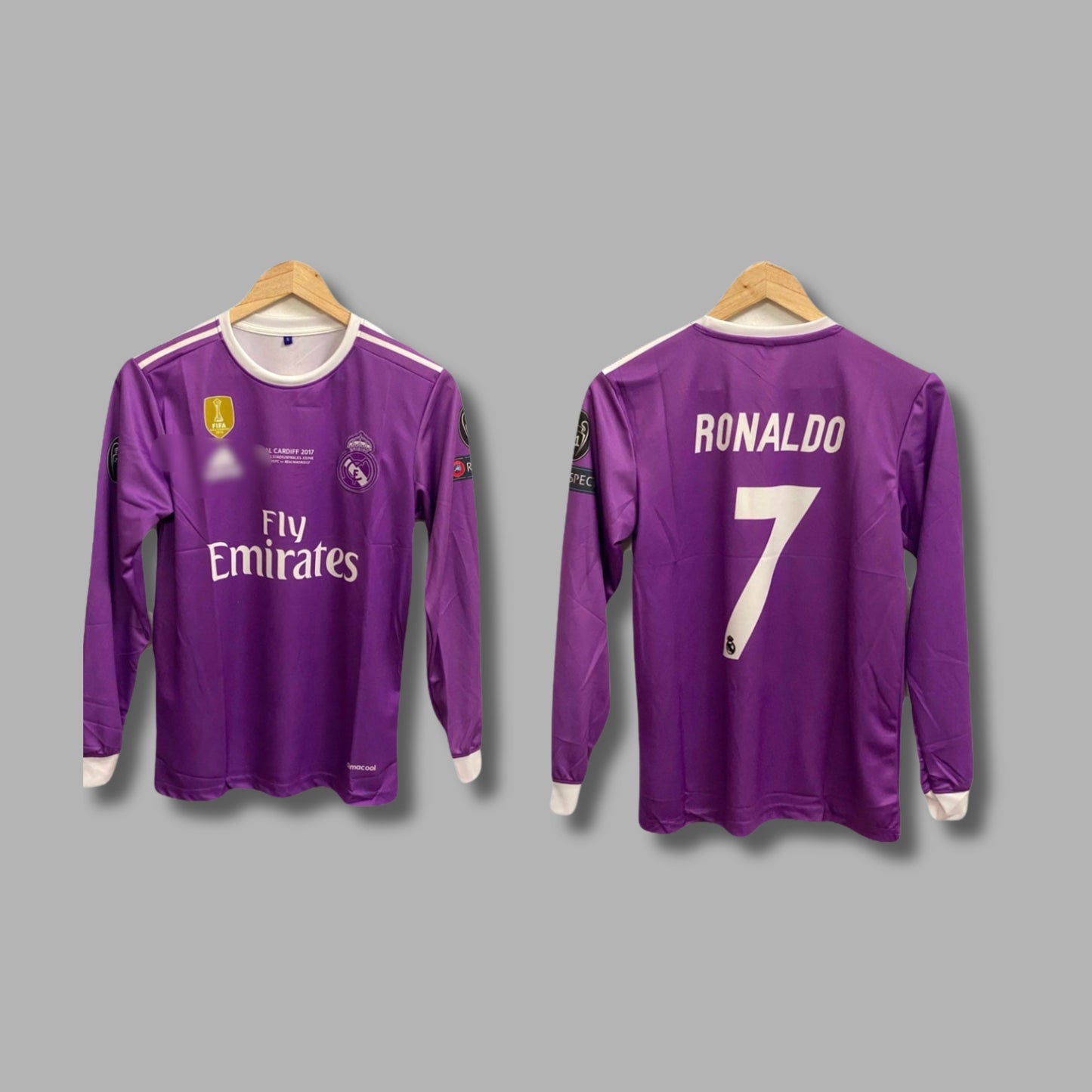 Ronaldo purple real madrid premium full sleeve Embroidery P52  - Jersey Kada