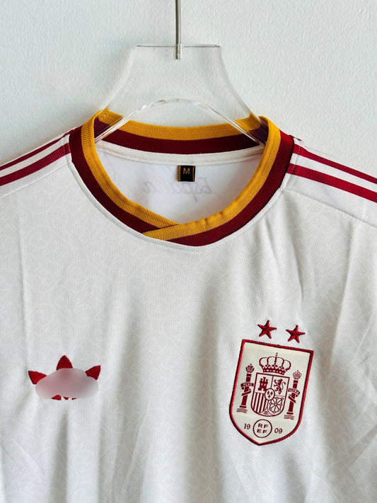 Spain 2 Star Away Plain Back Full Sleeve Embroidery -P2329 | Jersey Kada