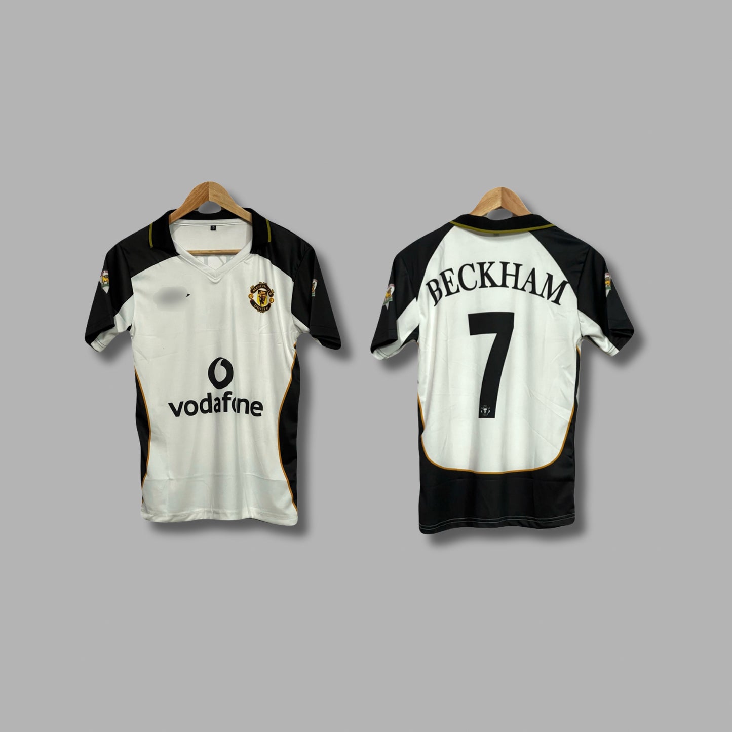 Manchester United 2001–02  away kit Beckham Halfsleeve collar Sublimation - P8 Jersey Kada