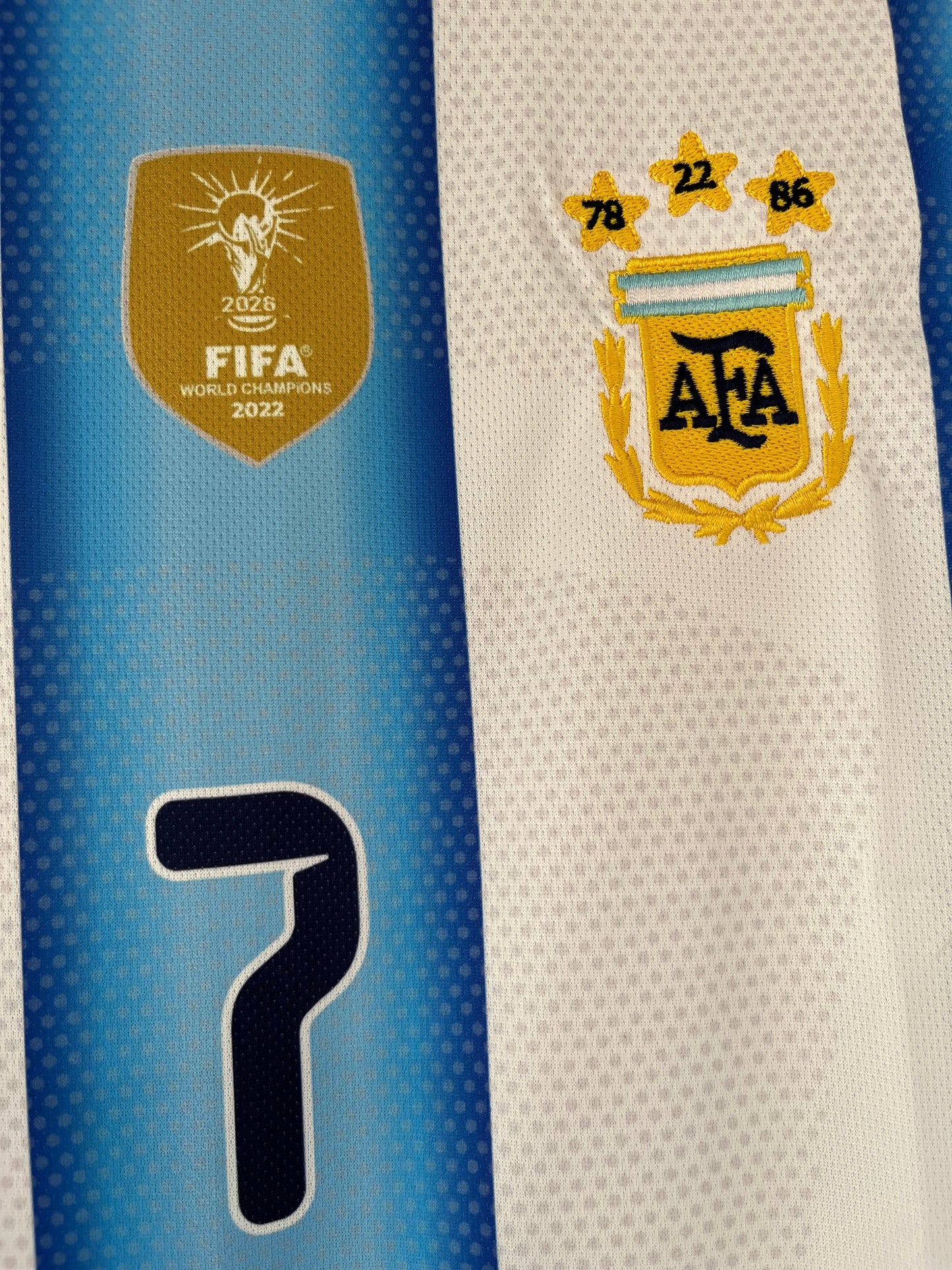 Argentina 2026 WorldCup De Paul Home Half Sleeve Embroidery | Jersey Kada