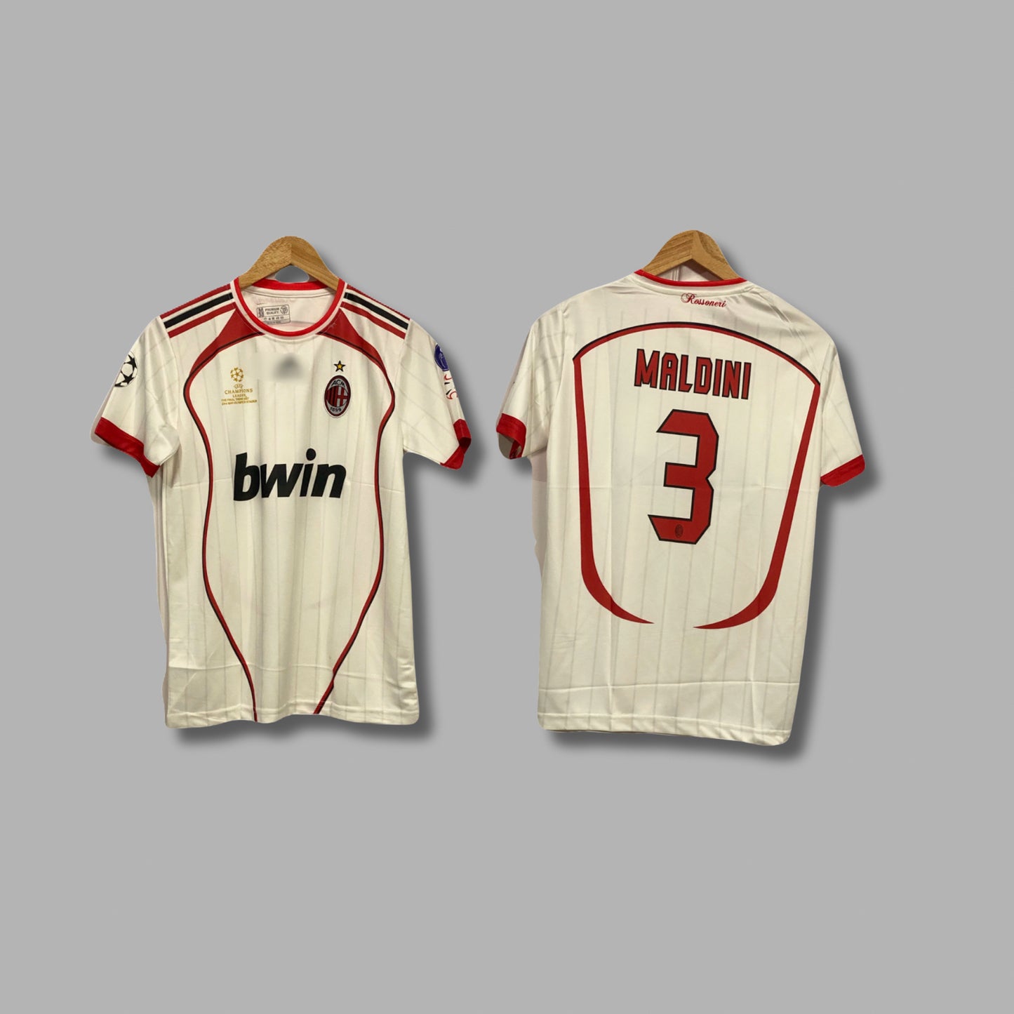 Ac Milan 2006-07 Away kit Maldini Half sleeve Embroidery - P113 - Jersey Kada