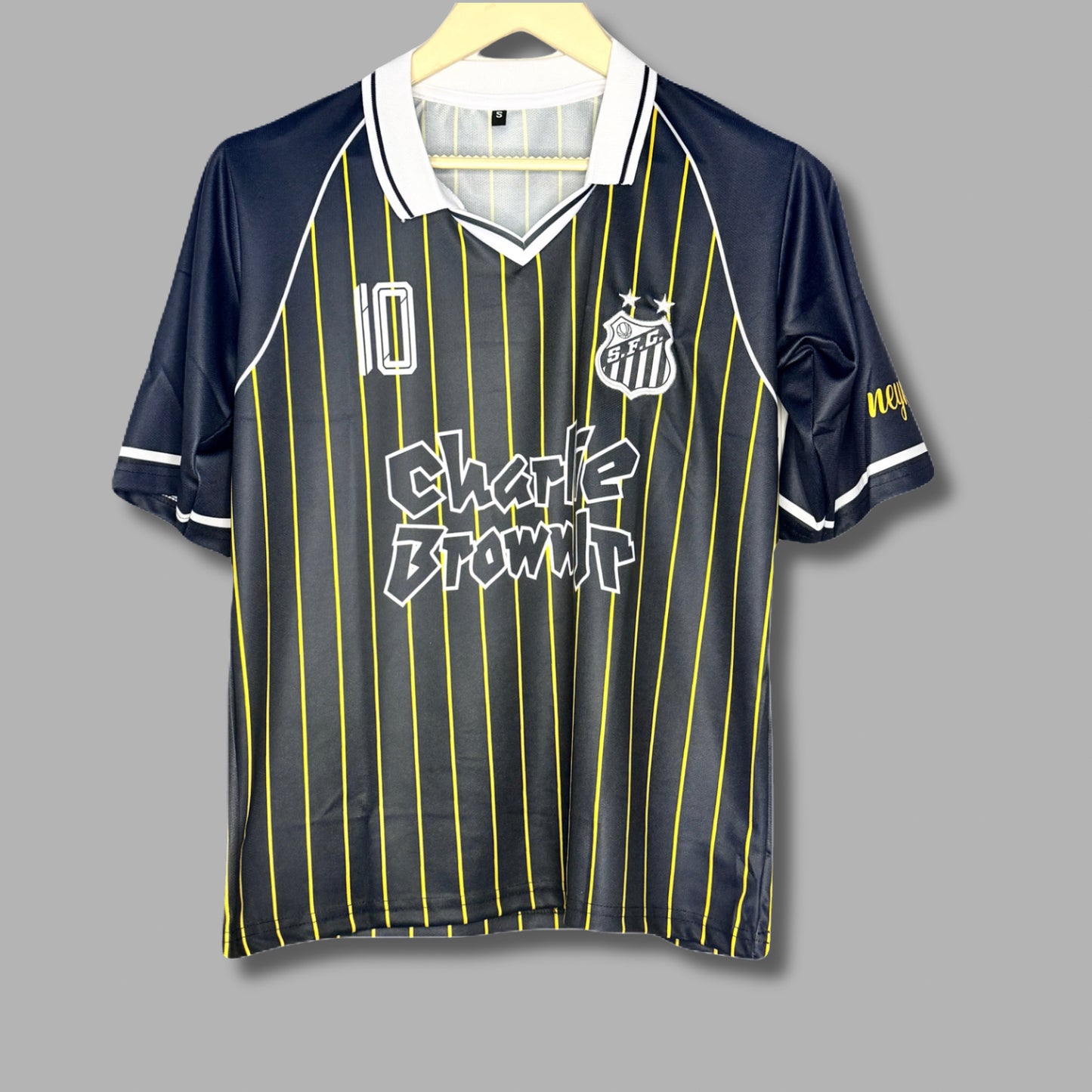 Santos Charlie Brown Black Neymar Five Sleeve - P1212 Jersey Kada