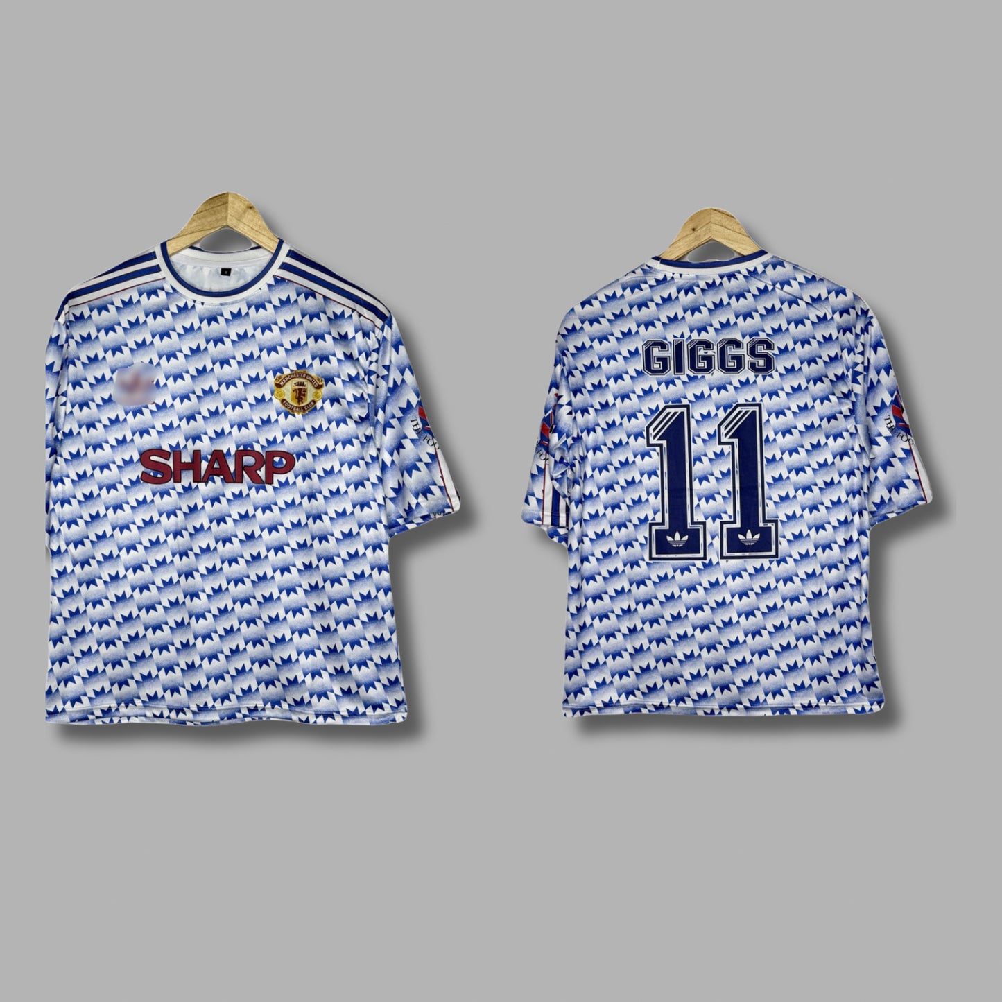 Manchester United 1990-92 Away Kit Giggs Five Sleeve - P1055 Jersey Kada