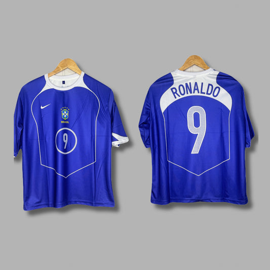 Brazil 2004 Away Kit Ronaldo 9 Five Sleeve - P836 - Jersey Kada