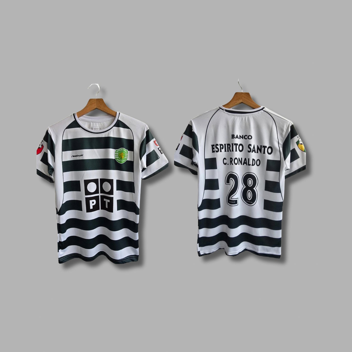 Sporting 2001-03 Home kit Ronaldo Embroidery Half sleeve - P489 - Jersey Kada