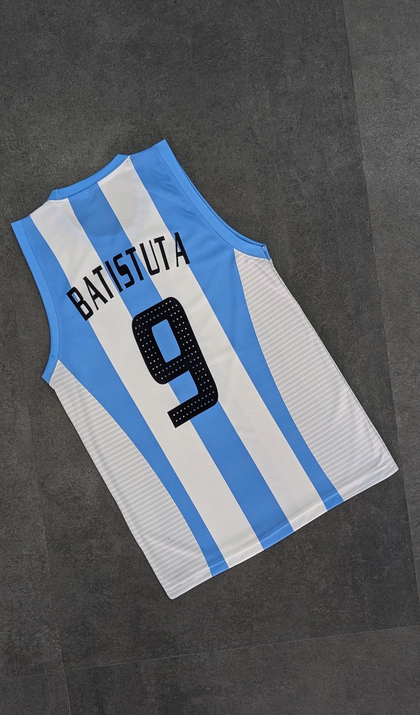 Argentina Worldcup Batistuta Sleeveless Bibs Sublimation P1809 | Jersey Kada