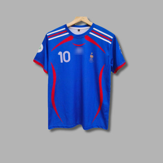 France 2006/07 Home Zidane Half Sleeve Roundneck Sublimation P7 | Jersey Kada