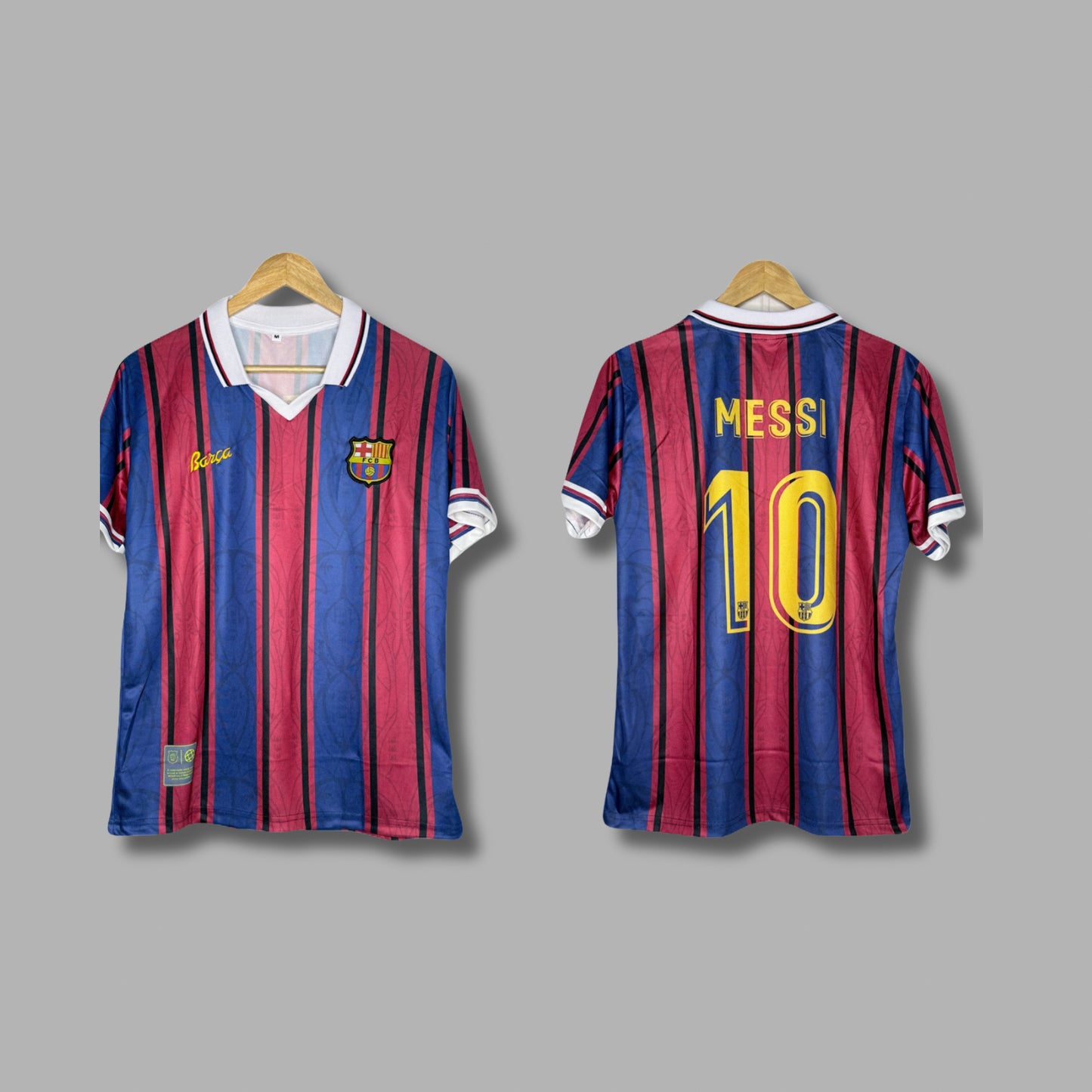 Fc Barcelona 125th Anniversary Kit Messi Half Sleeve P1831- Jersey Kada
