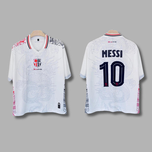 Barcelona messi dragon edition Collar Five Sleeve Sublimation  | Jersey Kada