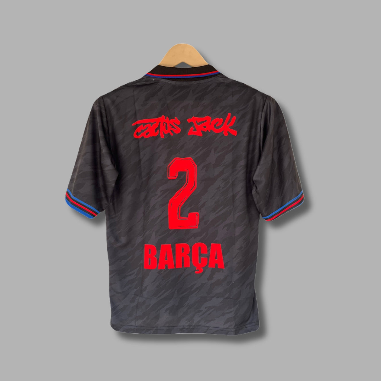 Barcelona x Travis Scott Away Jersey Five Sleeve Collar Embroidery  - P1478 | Jersey Kada