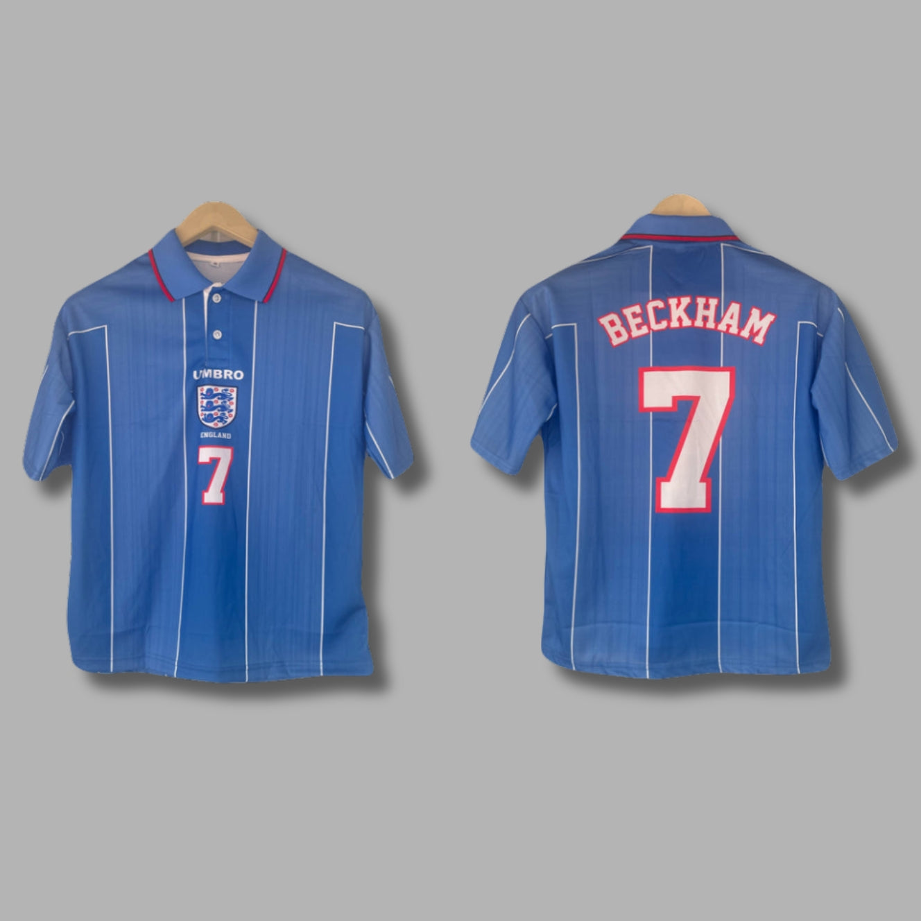 England 1996/97 Away Beckham Five Sleeve Collar Sublimation P1717 | Jersey Kada
