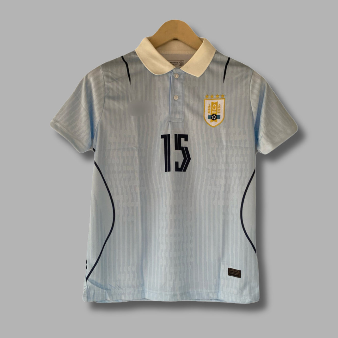 Valverde Uruguay Worldcup Collar Half Sleeve Embroidery- P2146 | Jersey Kada