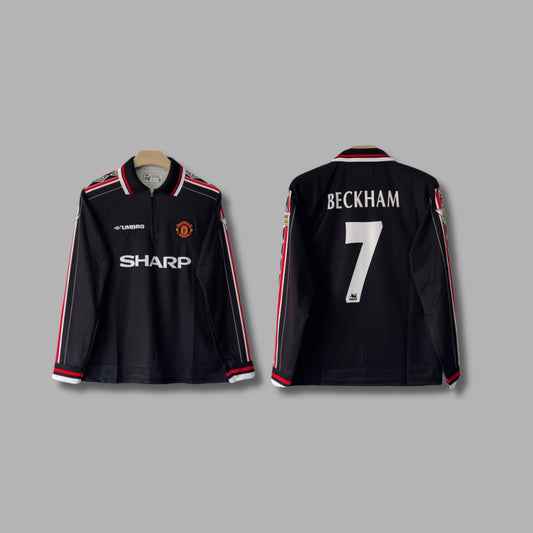 Man United 1998/99 Away Jersey zip type Beckham full sleeve Collar Embroidery P1182 | Jersey Kada