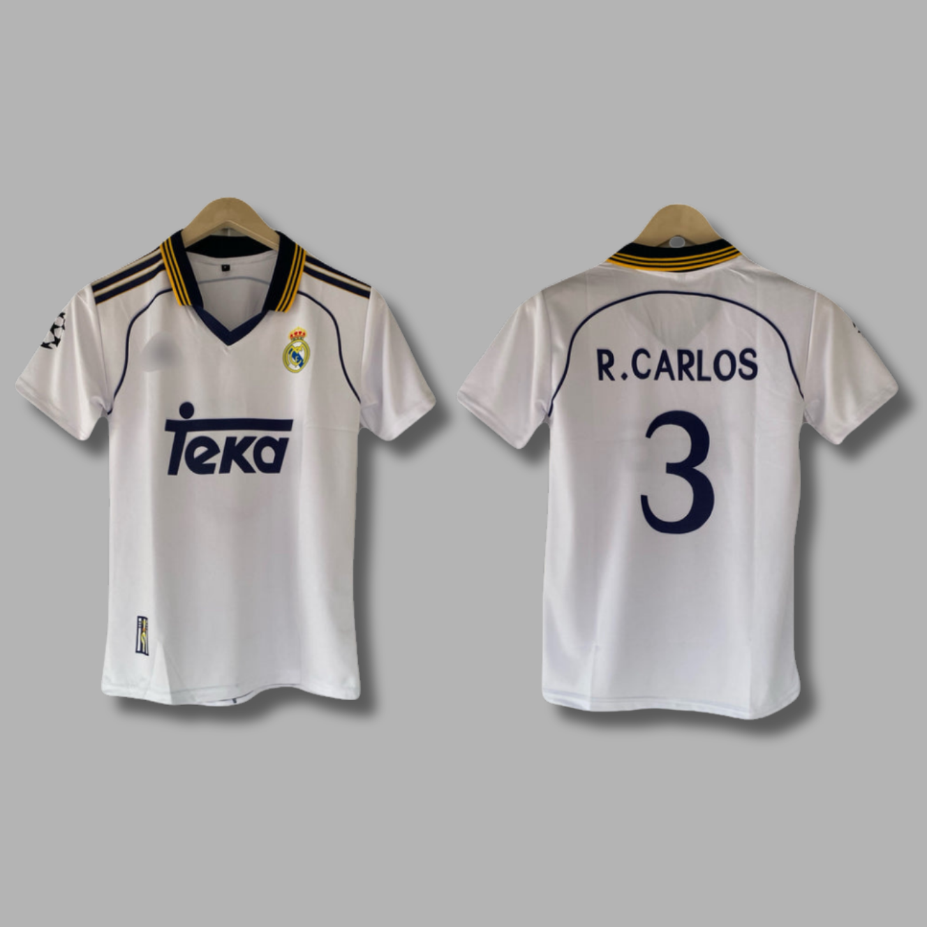 R.Carlos Real Madrid 1999 Home Half Sleeve Collar Sublimation - P2397 | Jersey Kada