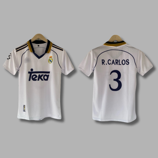 R.Carlos Real Madrid 1999 Home Half Sleeve Collar Sublimation - P2397 | Jersey Kada
