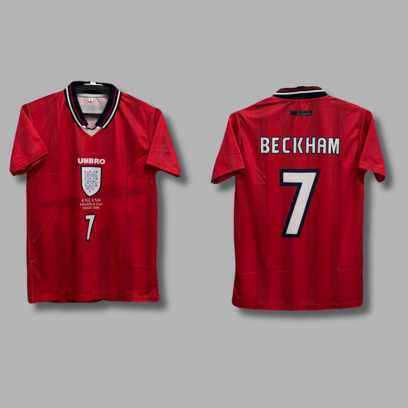 England 1998 Away Beckham Hlaf Sleeve Collar Sublimation P309 | Jersey Kada