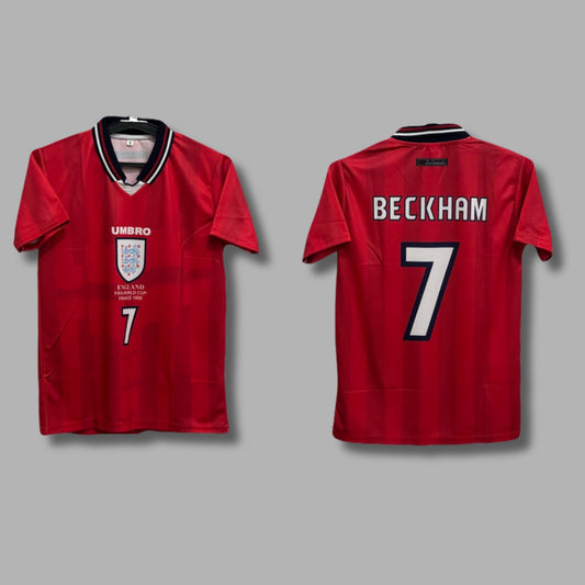 England 1998 Away Beckham Hlaf Sleeve Collar Sublimation P309 | Jersey Kada