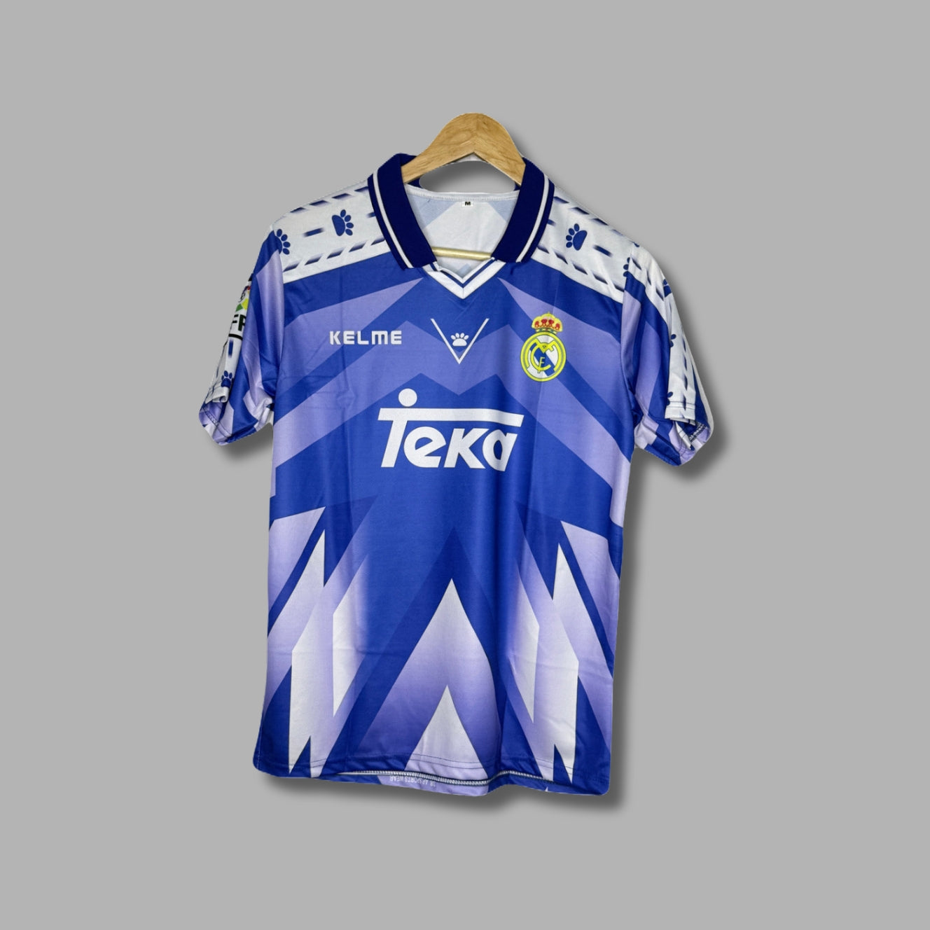 Real Madrid 1996-97 Away Kit Carlos Half Sleeve Collar Sublimation-P886 | Jersey Kada