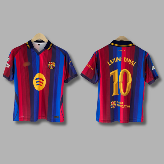 Yamal Barcelona Home kit 2026/27 Five Sleeve collar Embroidery- P2482 | Jersey Kada