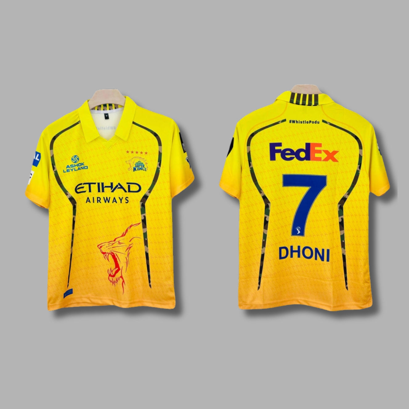IPL Chennai super kings Dhoni   Half Sleeve Collar Sublimation | Jersey Kada